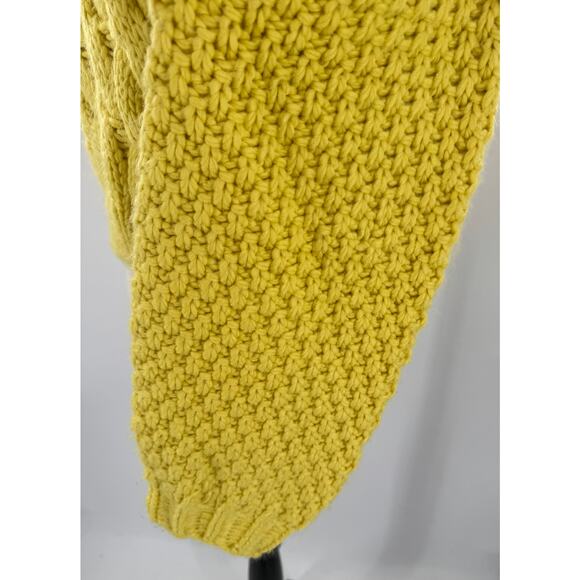 Zara Yellow Cableknit Sweater Mockneck Gold Knit Pullover Small Crop - Picture 5 of 8